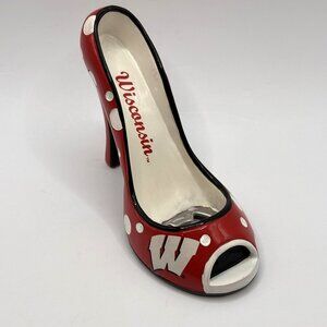 University of Wisconsin Badgers High Heeled Shoe Bottle Opener Red White NCAA
